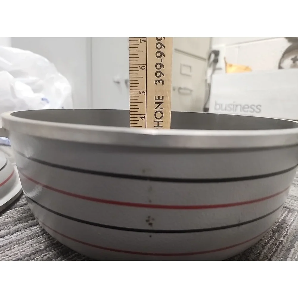 Vintage Regal Ware Cast Aluminum Pot Retro Grey Striped Pot: 4